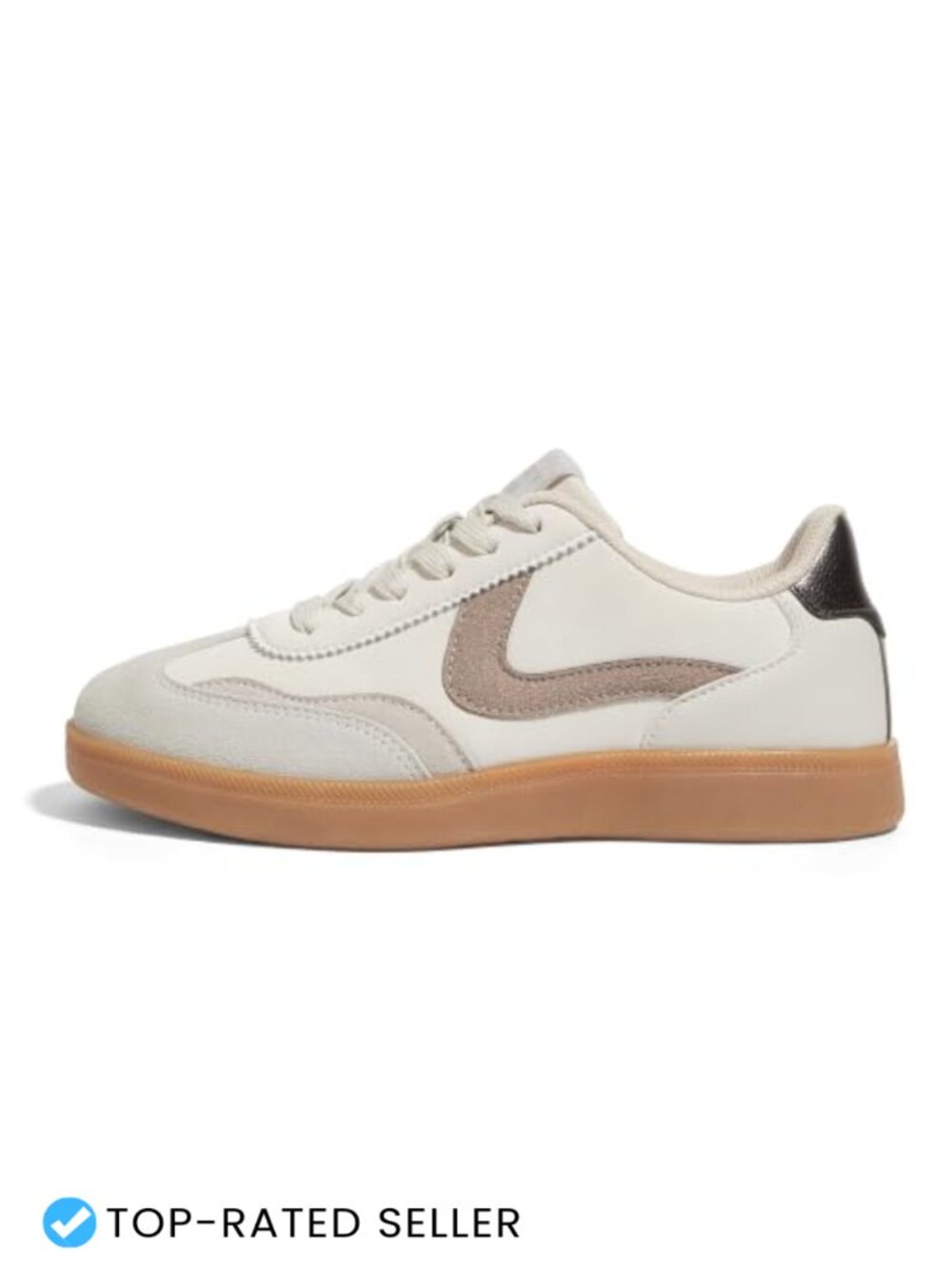 Women's Faux PU Leather Lace Up Retro Fashion Sneakers Casual Walking Shoes